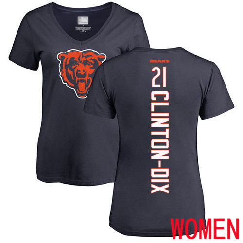 Chicago Bears Navy Blue Women Ha Ha Clinton-Dix Backer NFL Football #21 T Shirt->nfl t-shirts->Sports Accessory
